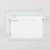 アイスクリームと水玉模様レシピカード エンクロージャーカード (正面/裏面)