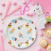 アイスクリームと紙吹雪  ペーパープレート (パーティー)