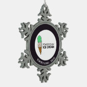 アイスクリームによって動力を与えられる スノーフレークピューターオーナメント (左)