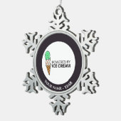 アイスクリームによって動力を与えられる スノーフレークピューターオーナメント (右)