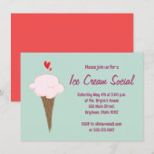 アイスクリームのお祭り 招待状 (正面/裏面)