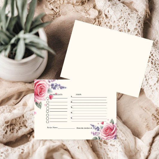 アイスクリームのウェディングシャワーレシピのリクエスト エンクロージャーカード