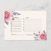 アイスクリームのウェディングシャワーレシピのリクエスト エンクロージャーカード (正面)