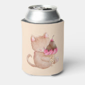 アイスクリームのコーンを持ったかわいい猫 缶クーラー (缶裏面)