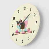 アイスクリームのサンデーおよび他のDeliciousTreats ラージ壁時計 (傾斜)