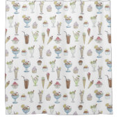 アイスクリームのサンデーのコラージュ シャワーカーテン (正面)