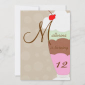 アイスクリームのサンデーの誕生日のパーティの招待状 招待状 (正面)