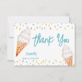 アイスクリームのショベル　ウェディングシャワーのお礼 サンキューカード (正面)