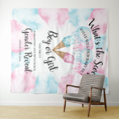 アイスクリームのジェンダー発表バックドロップ。 タペストリー (インサイチュ(横))