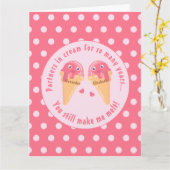 アイスクリームのスコップが可愛らしいロマンチックなバレンタインデー カード (黄色い花)