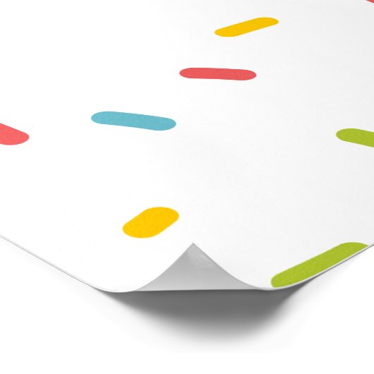 アイスクリームのスプーンでお出迎えするウェディングシャワーのサイン ポスター (角)