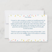 アイスクリームのスプーンでお礼を伝えるウェディングシャワーのお礼メッセージ サンキューカード (裏面)