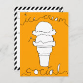 アイスクリームのソーシャルストリング ポストカード (正面/裏面)