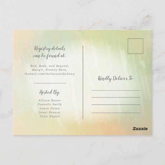 アイスクリームのテーマのシャワー招待状 ポストカード (裏面)