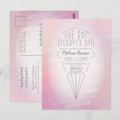 アイスクリームのテーマのシャワー招待状 ポストカード (正面/裏面)