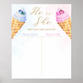 アイスクリームのテーマ男の子または女の子ジェンダー投票を表示 ポスター (正面)