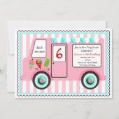 アイスクリームのトラックの誕生日の招待状 招待状 (正面)