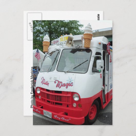 アイスクリームのトラック ポストカード (正面/裏面)