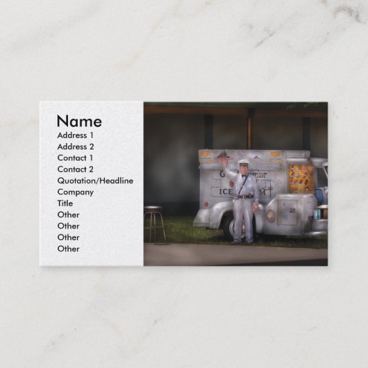 アイスクリームのトラック-私達はアイスクリームを販売します 名刺 (正面)