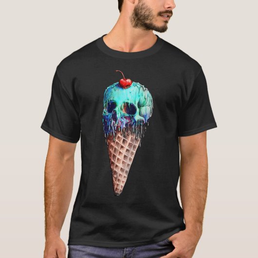 アイスクリームのドクロ Tシャツ (正面)