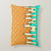 アイスクリームのドリップワッフルコーンミントと散水器 アクセントクッション (裏面(縦))