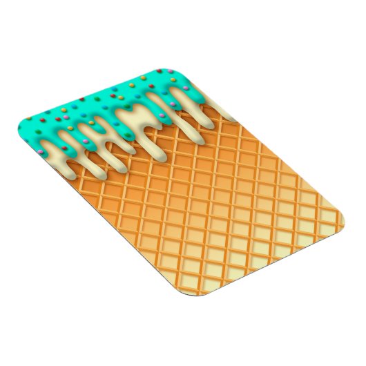 アイスクリームのドリップワッフルコーンミントと散水器 マグネット (右側)