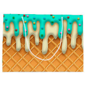 アイスクリームのドリップワッフルコーンミントと散水器 ラージペーパーバッグ (裏面)