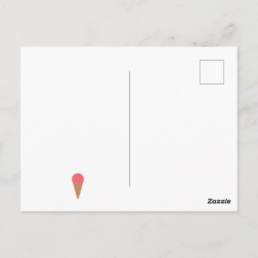 アイスクリームのハッピーバースデーポストカード ポストカード (裏面)