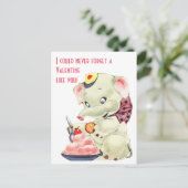 アイスクリームのバレンタインデーのヴィンテージ象 シーズンポストカード (スタンド正面)