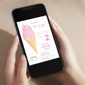 アイスクリームのバースデー招待状(2歳)「Here’s the Scoop」 招待状