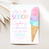 アイスクリームのバースデー招待状「Here's the Scoop」 招待状