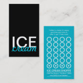 アイスクリームのパンチカード ロイヤリティカード (正面/裏面)