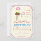 アイスクリームのパーティの招待状 招待状 (正面)