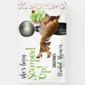 アイスクリームのブライズシャワーで彼女はキャッチされた 横断幕 (縦)