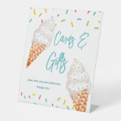 アイスクリームのブライダルシャワーギフトのサインをスクープ 台座サイン (正面)