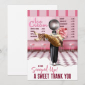 アイスクリームのブライダルシャワー　感謝を込めて サンキューカード (正面/裏面)