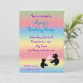 アイスクリームのレインボースターズのペンギンの招待 招待状 (スタンド正面)