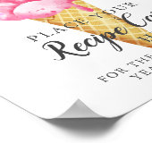 アイスクリームのレシピカードをここに置いてください サイン (角)