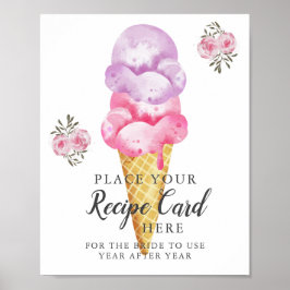 アイスクリームのレシピカードをここに置いてください サイン