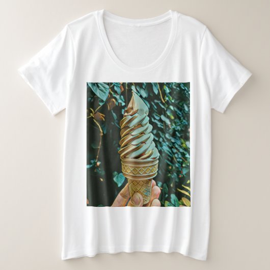 アイスクリームのレシピ プラスサイズTシャツ (デザイン正面)
