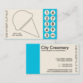 アイスクリームの切り取られたパンチカード ロイヤリティカード (正面/裏面)