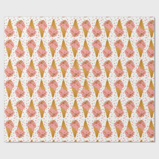 アイスクリームの包装紙、おいしく、ガーリーかわいい ラッピングペーパー (フラット)