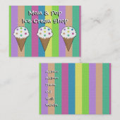 アイスクリームの名刺のボタンを縫って下さい コーリングカード (正面/裏面)