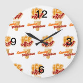 アイスクリームの夏の選好 ラージ壁時計 (正面)