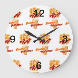 アイスクリームの夏の選好 ラージ壁時計
