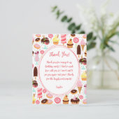 アイスクリームの女の子に悲鳴を上げるかわいい誕生日 サンキューカード (スタンド正面)