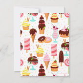 アイスクリームの女の子に悲鳴を上げるかわいい誕生日 サンキューカード (裏面)