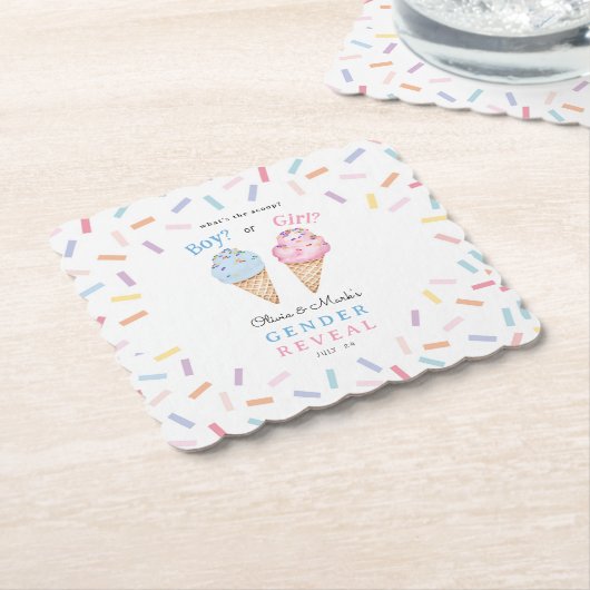 アイスクリームの性別の表示 ペーパーコースター (アングル)