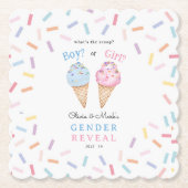 アイスクリームの性別の表示 ペーパーコースター (正面)