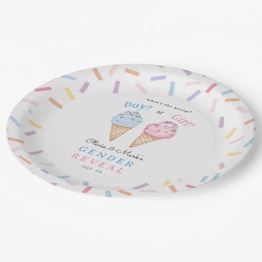 アイスクリームの性別の表示 ペーパープレート (アングル)